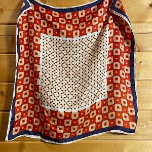 Geometric Red and Blue Scarf